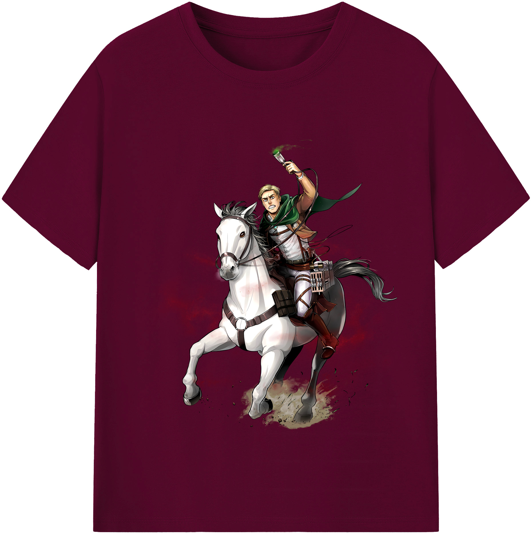 （画像用） 進撃の巨人 エルヴィン・スミス Attack on Titan Erwin Smith レディースカジュアルプリントTシャツ（綿100％）